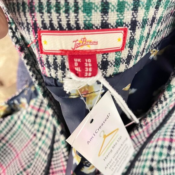 Joe Browns Checkered Plaid‎ Vest With Floral Lining & Unique Buttons US 6 - Picture 6 of 9